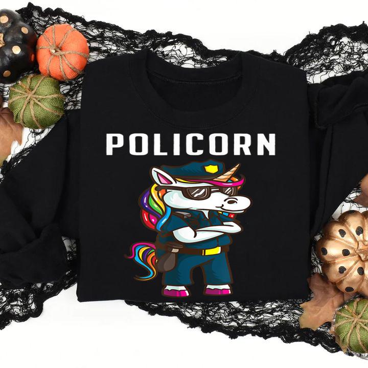 Police Officer Magical Unicorn Kids Gifts Policeman Girls t-shirt sweatshirt