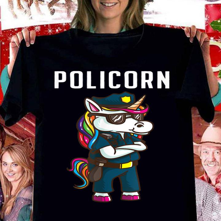 Police Officer Magical Unicorn Kids Gifts Policeman Girls t-shirt woman shirt