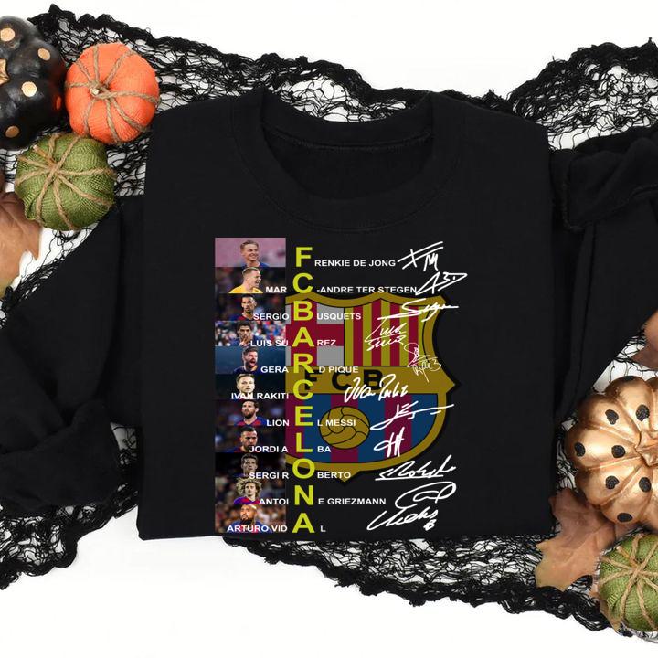 Nice FC Barcelona Frenkie De Jong Lionel Messi Sergio Busquets Signatures t-shirt sweatshirt