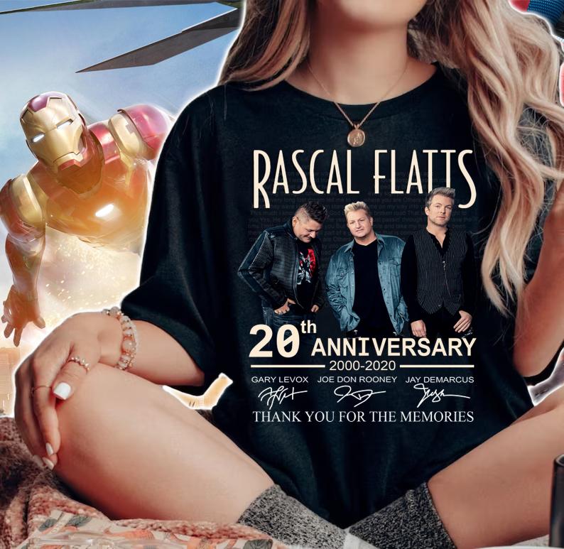 Rascal Flatts 20th anniversary 2000-2020 signed thank memories t-shirt woman shirt