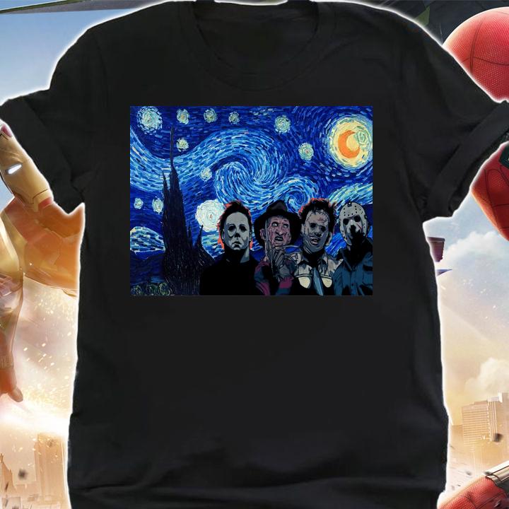 Starry Night Horror Characters t-shirt shirt