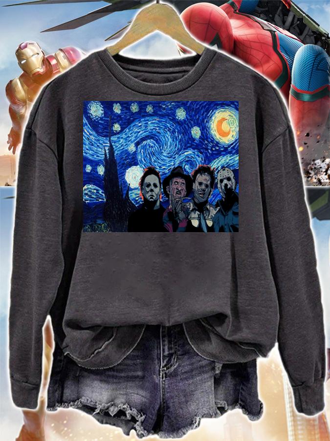 Starry Night Horror Characters t-shirt sweatshirt