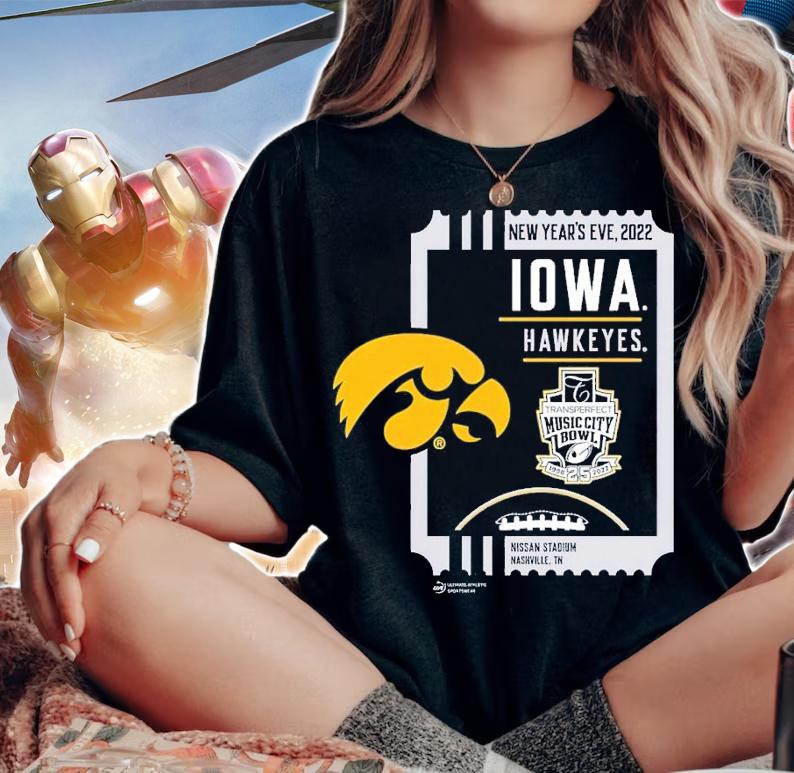 2022 TransPerfect Music City Bowl Iowa Hawkeyes New Year's Eve 2022 Nissan Stadium shirt t-shirt woman shirt