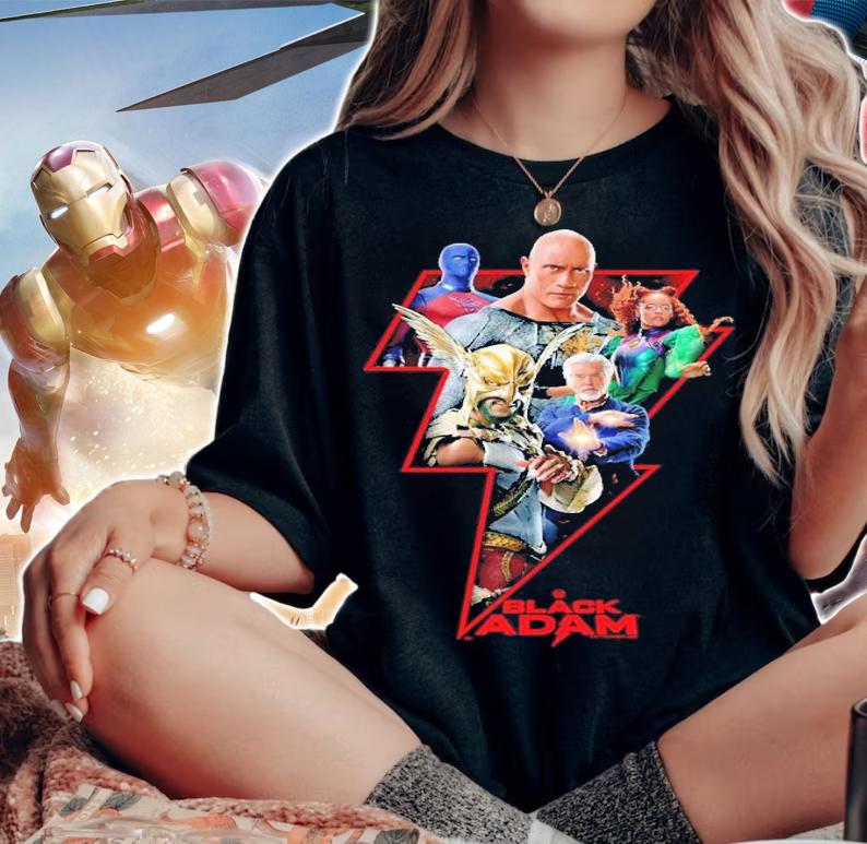Black Adam Group Shot shirt t-shirt woman shirt