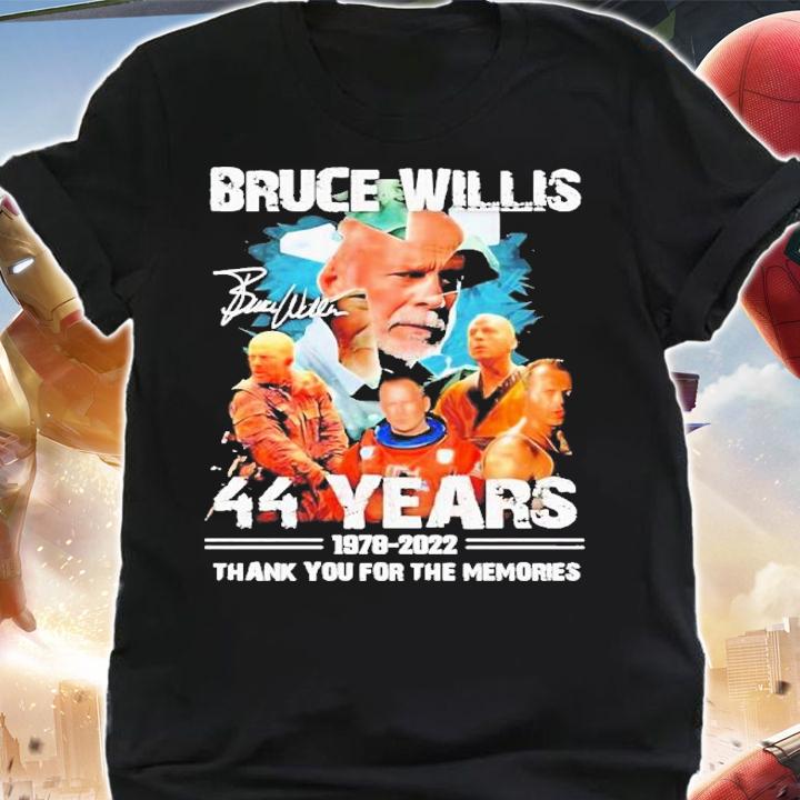 Bruce Willis 44 Years 1978-2022 Signature Thank You For The Memories Shirt t-shirt