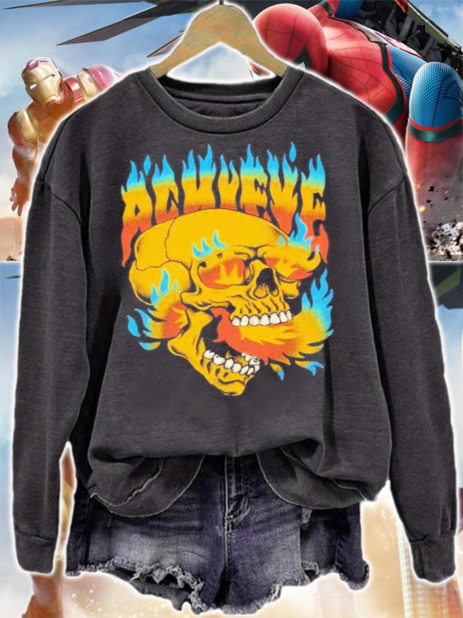 Achieve Skulls Fire Shirt t-shirt sweatshirt