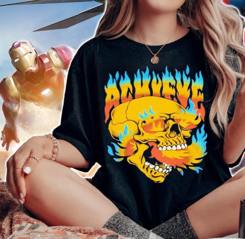 Achieve Skulls Fire Shirt t-shirt woman shirt