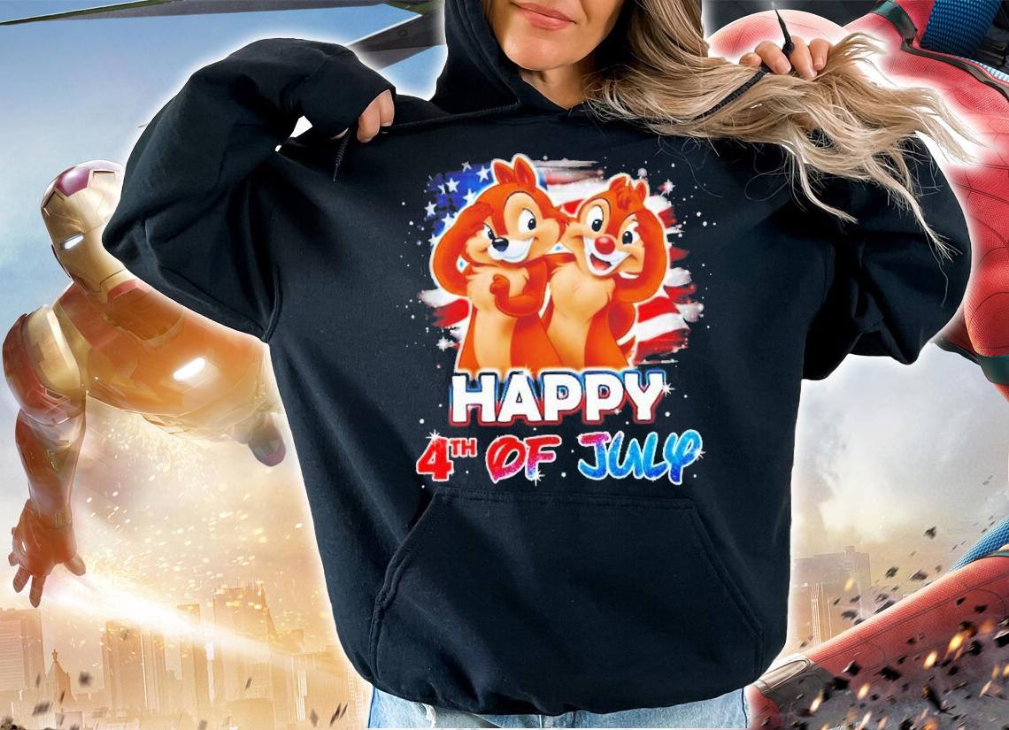 Chip And Dale Disney 4th Of July Colorful Disney Graphic Cartoon T-Shirt t-shirt