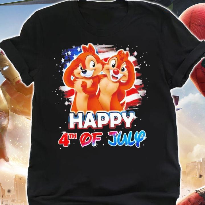 Chip And Dale Disney 4th Of July Colorful Disney Graphic Cartoon T-Shirt t-shirt