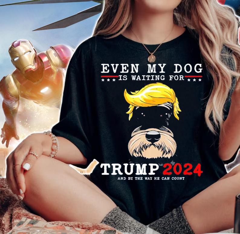 Schnauzer Dog Even My Dog Is Waiting For Trump 2024 shirt t-shirt
