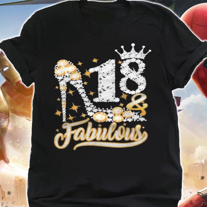18 & Fabulous 18 Years Old 18Th Birthday Diamond Crown Shirt t-shirt