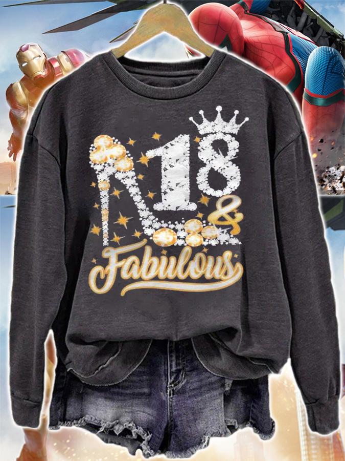 18 & Fabulous 18 Years Old 18Th Birthday Diamond Crown Shirt t-shirt