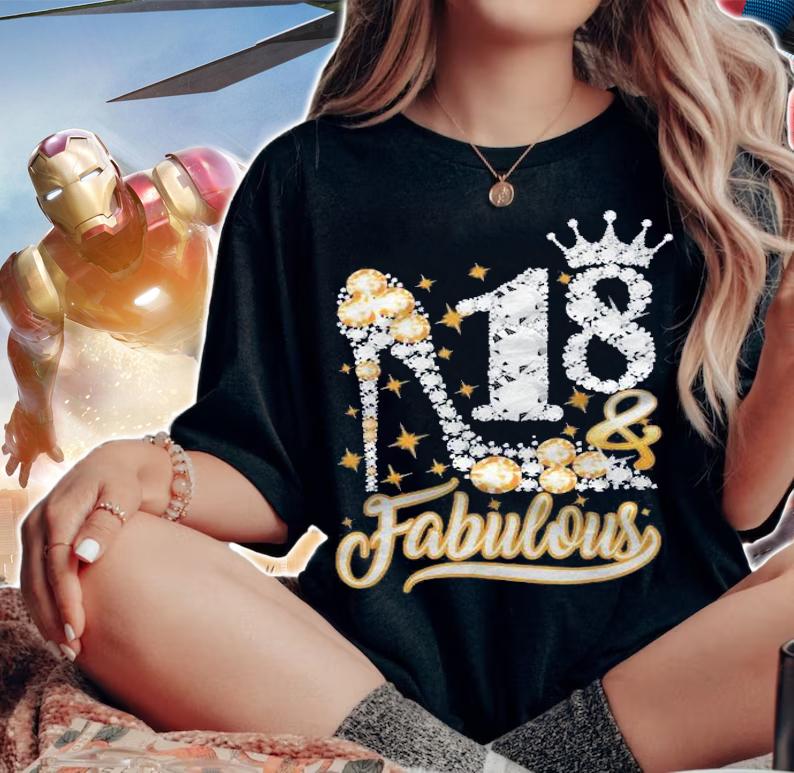 18 & Fabulous 18 Years Old 18Th Birthday Diamond Crown Shirt t-shirt