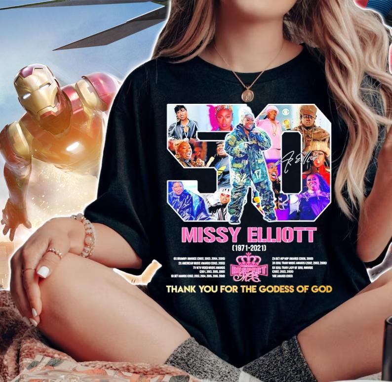 50 Missy Elliott 1971-2021 Thank You For The Godess Of God Shirt t-shirt woman shirt