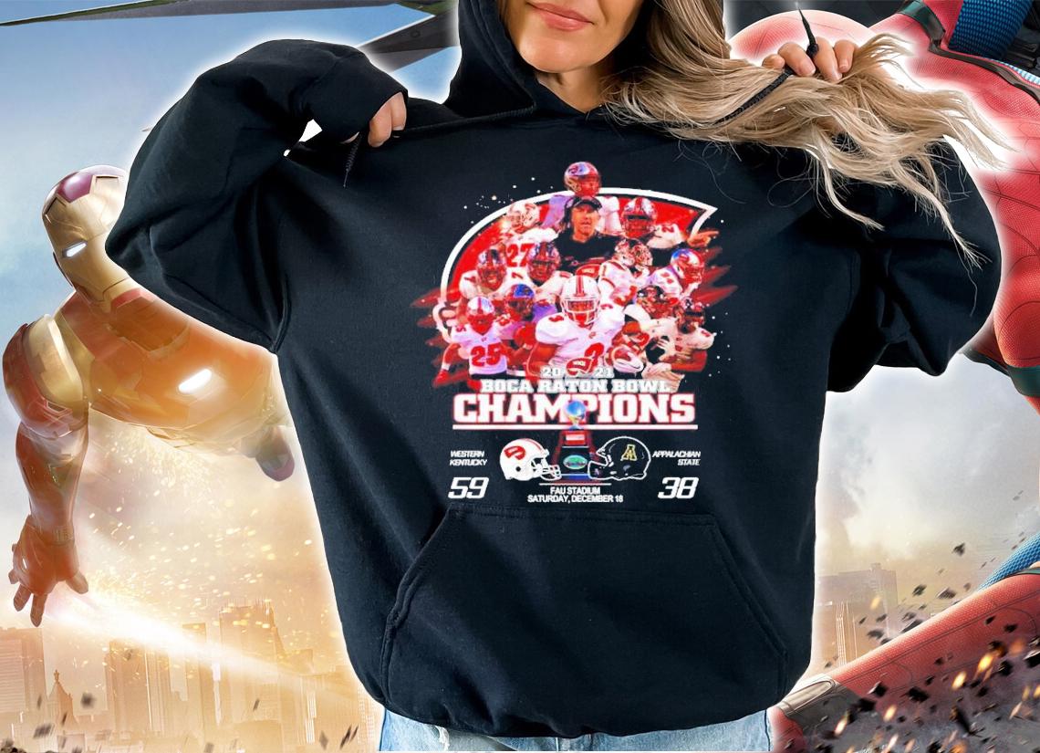 2021 Boca Raton Bowl Champions Western Kentucky Hilltoppers 59 Vs. Appalachian State Mountaineers 38 Shirt t-shirt