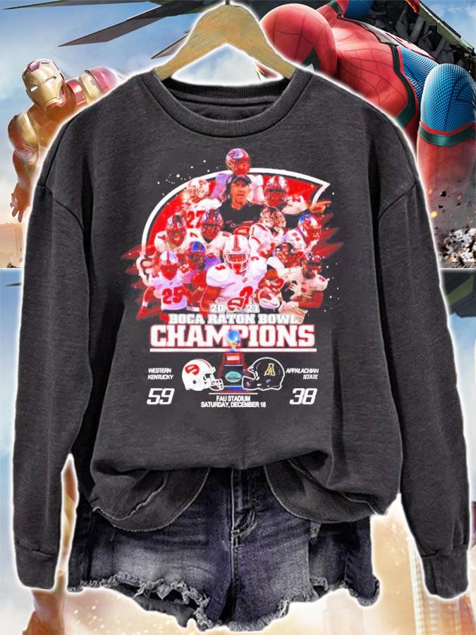 2021 Boca Raton Bowl Champions Western Kentucky Hilltoppers 59 Vs. Appalachian State Mountaineers 38 Shirt t-shirt