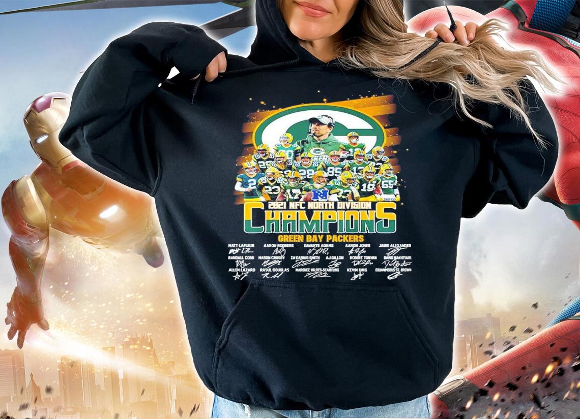 2021 NFC North Division Champions Green Bay Packer Signatures Shirt t-shirt hoodie