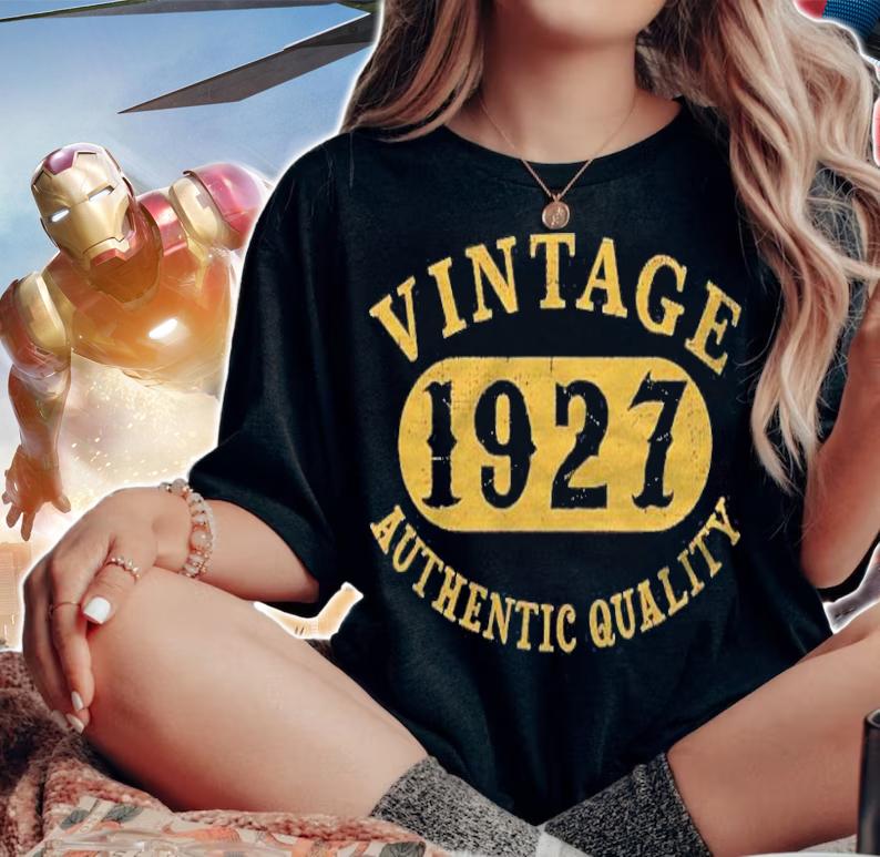 94 Years Old 94Th Birthday, Anniversary Gift 1927 Authentic T-shirt t-shirt woman shirt