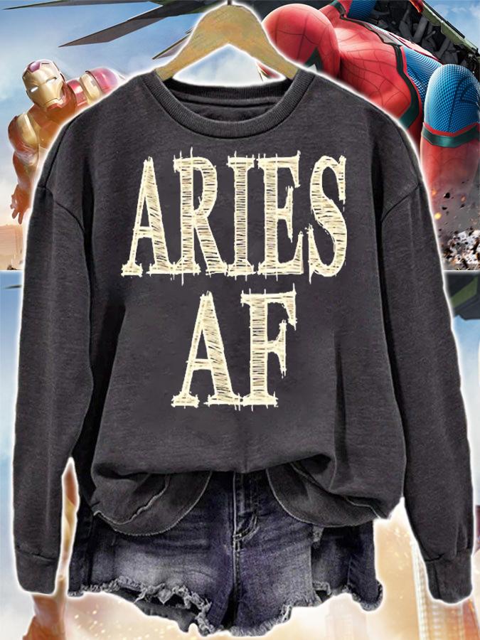 Aries Af Womens Birthday Gift March & April Zodiac Sign T-Shirt t-shirt sweatshirt