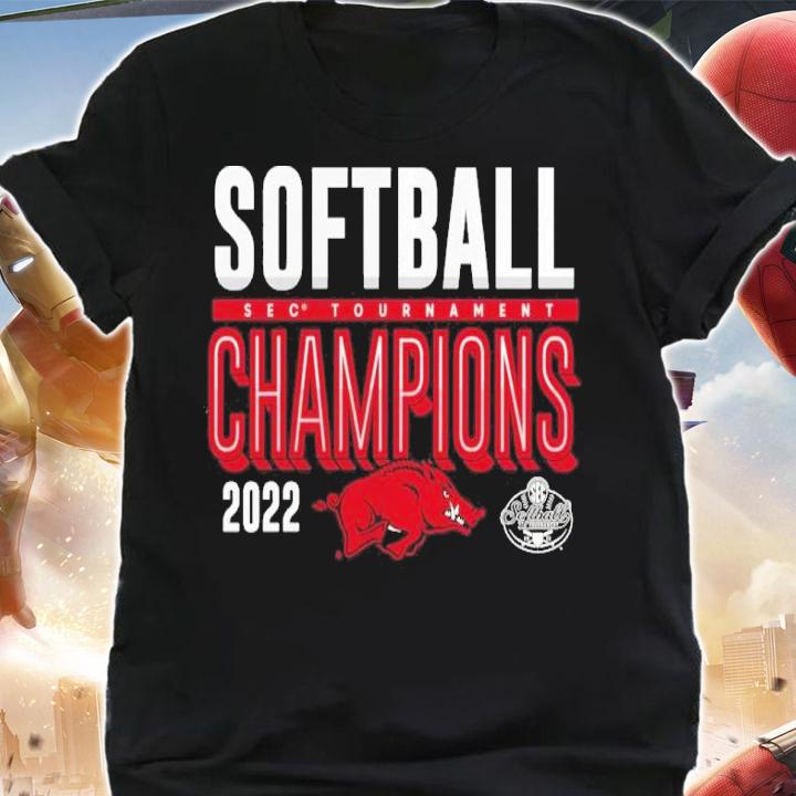 Arkansas Razorbacks Heathered Charcoal SEC Softball Conference Tournament Champions 2022 Shirt t-shirt