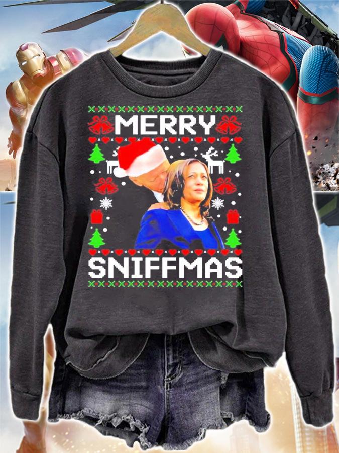 Biden And Kamala Harris Merry Sniffmas Ugly Christmas Shirt t-shirt sweatshirt