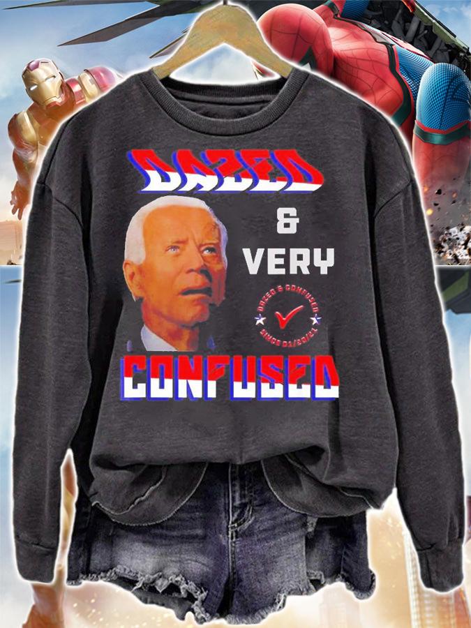 Biden Dazed And Very Confused Usa Flag Colors For Anti Biden T-Shirt t-shirt sweatshirt