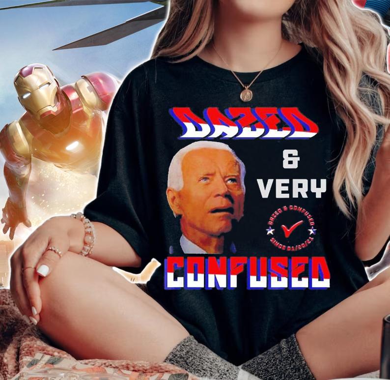 Biden Dazed And Very Confused Usa Flag Colors For Anti Biden T-Shirt t-shirt woman shirt