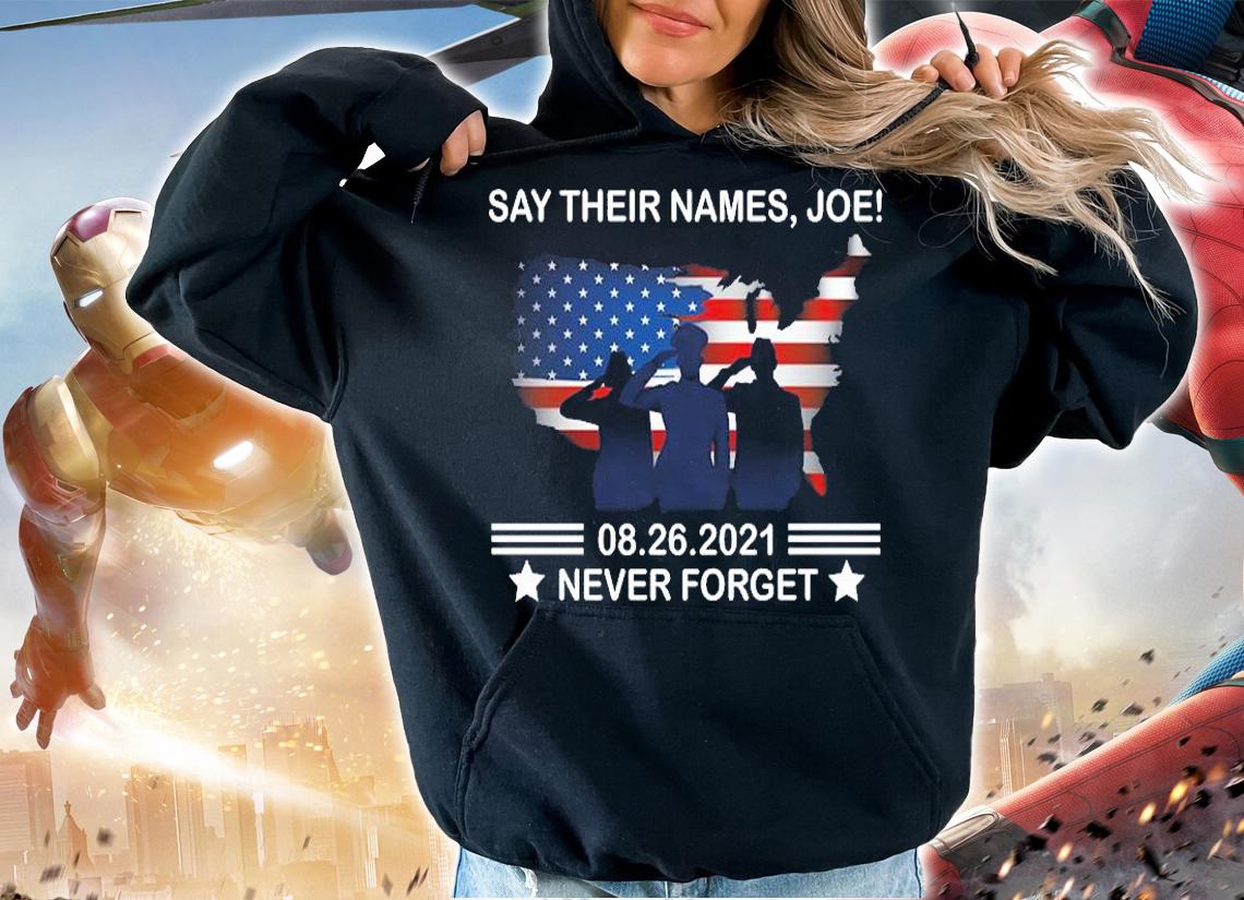 Biden Say Their Names Joe-names of Fallen Soldiers USA Flag T-Shirt t-shirt hoodie