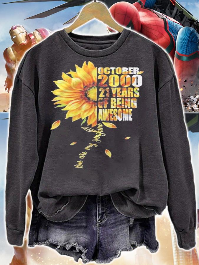 Born In October 2000 Sunflower 21St Birthday 21 Years Old Shirt t-shirt sweatshirt