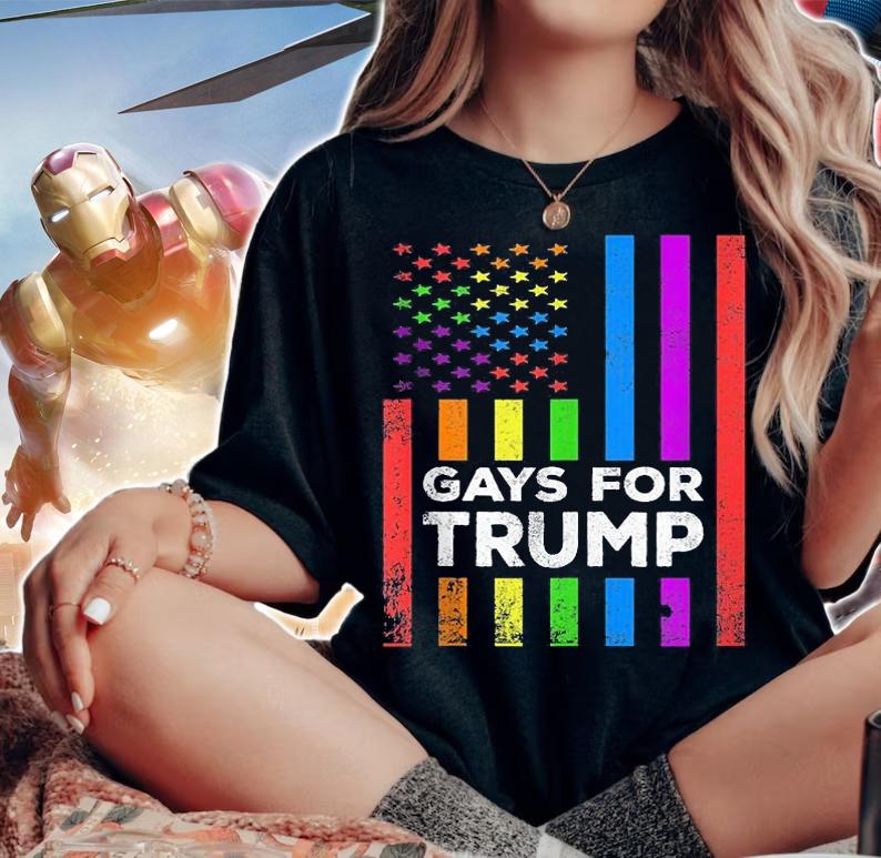 Gay For Trump USA Flag T-shirt t-shirt