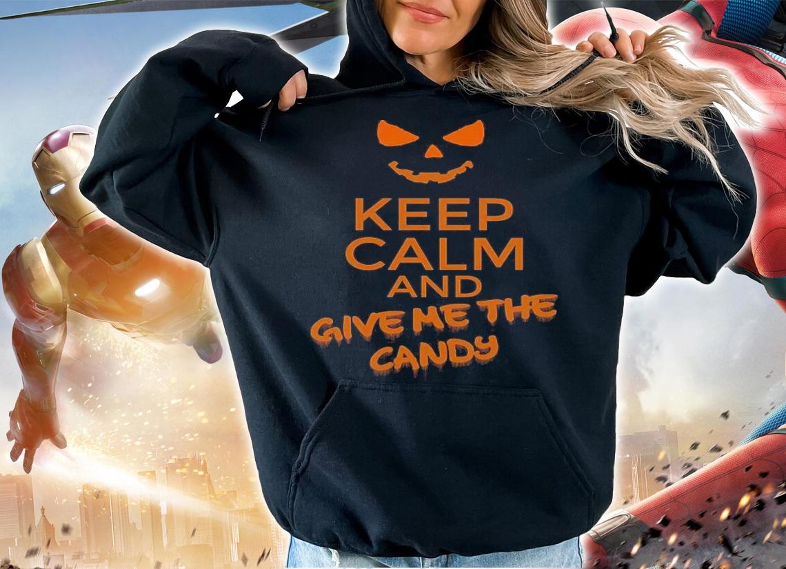 Pumpkin keep calm and give me the candy Halloween T-shirt t-shirt