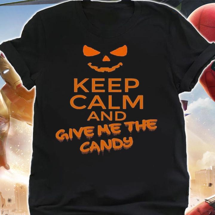 Pumpkin keep calm and give me the candy Halloween T-shirt t-shirt