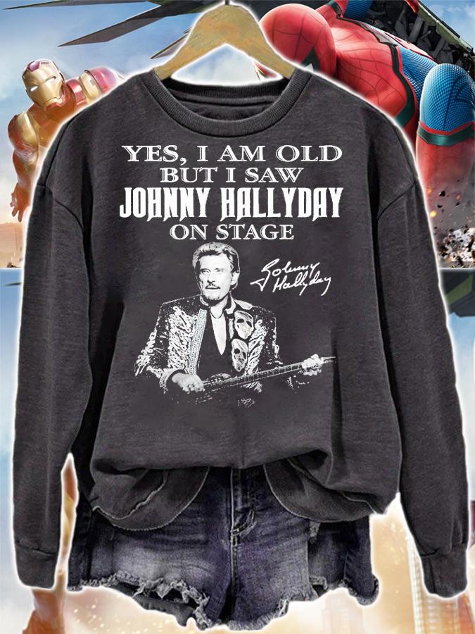 Yes I Am Old But I Saw Johnny Hallyday On State Signature 2022 T-Shirt t-shirt