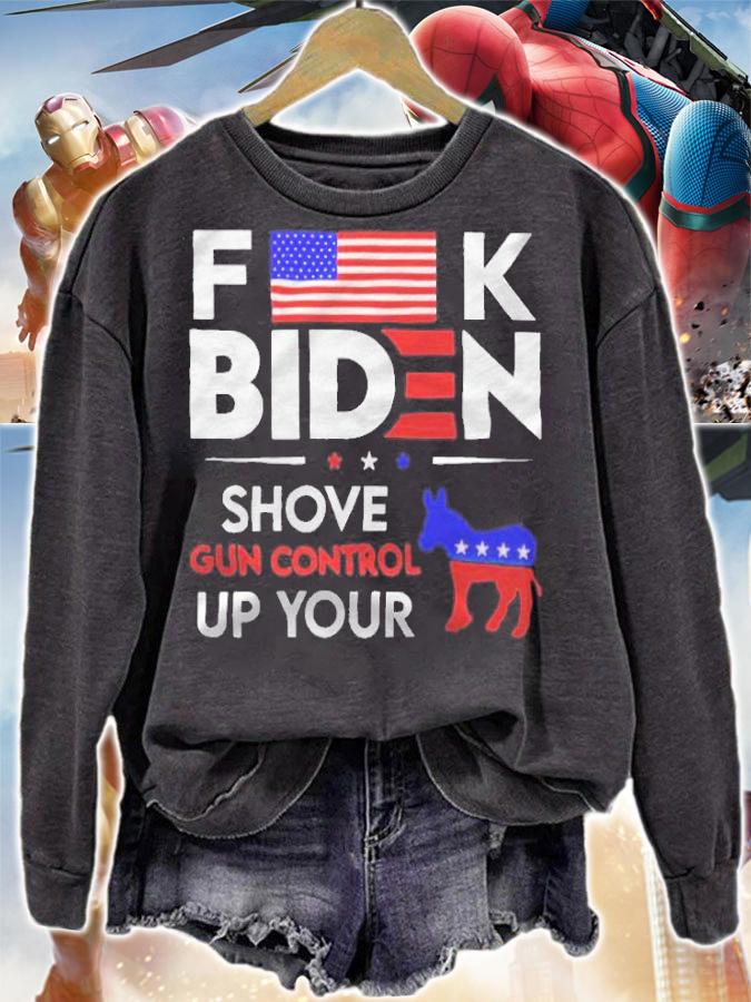 Fuck Biden shove gun control up your T-shirt t-shirt
