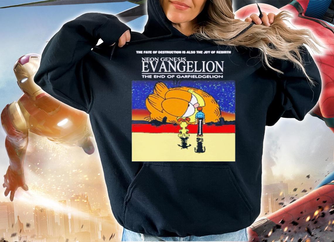 Garfield Neon Genesis Evangelion The End Of Garfieldgelion Shirt t-shirt hoodie