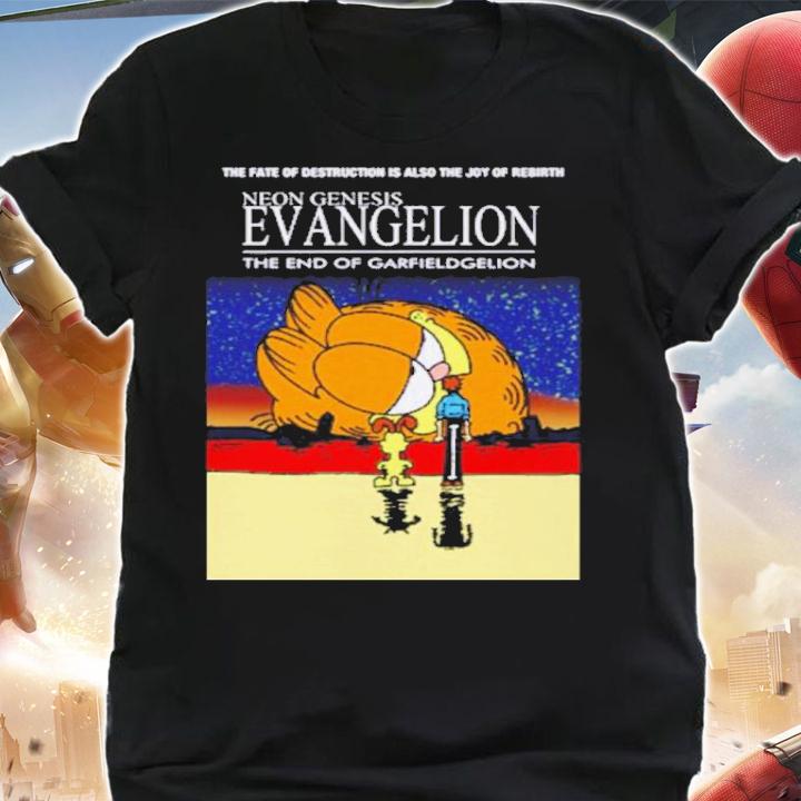 Garfield Neon Genesis Evangelion The End Of Garfieldgelion Shirt t-shirt shirt