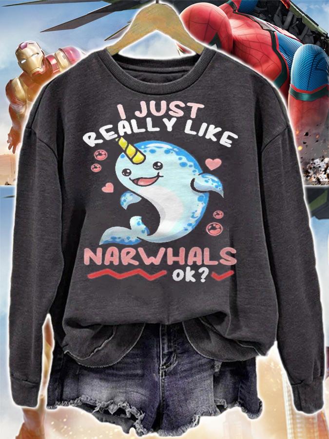 Kids I Just Really Like Narwhal Cute Shirt t-shirt sweatshirt