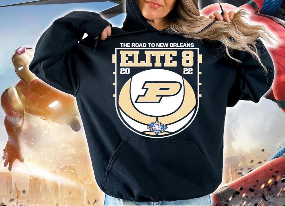 Purdue Boilermakers NCAA Men's Basketball Elite Eight The Road To New Orleans 2022 Shirt t-shirt hoodie