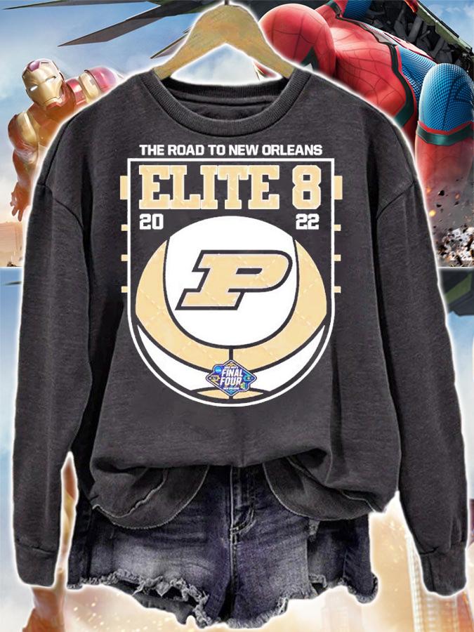 Purdue Boilermakers NCAA Men's Basketball Elite Eight The Road To New Orleans 2022 Shirt t-shirt sweatshirt