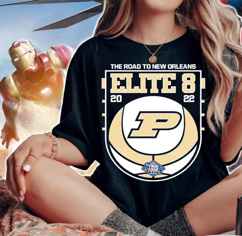 Purdue Boilermakers NCAA Men's Basketball Elite Eight The Road To New Orleans 2022 Shirt t-shirt woman shirt