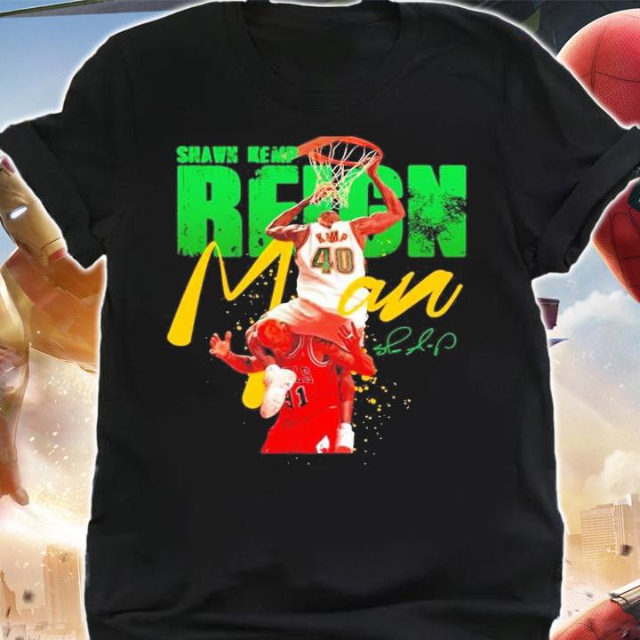 Shawn Kemp Seattle Supersonics Basketball Signatures Shirt t-shirt shirt