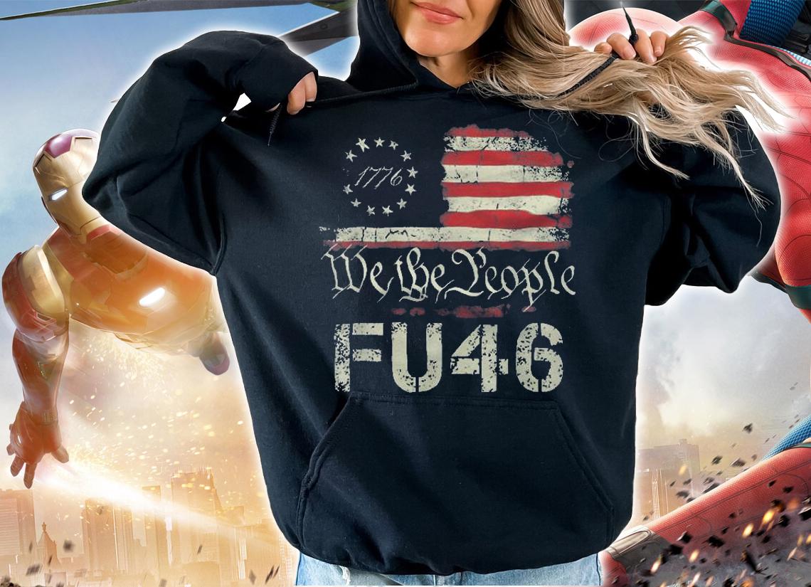 FU 46 Vintage 1776 American Flag Funny Biden Patriots FU46 T-Shirt t-shirt