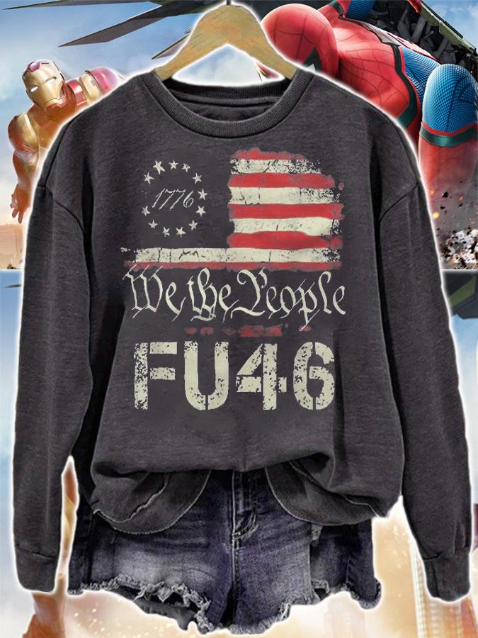 FU 46 Vintage 1776 American Flag Funny Biden Patriots FU46 T-Shirt t-shirt