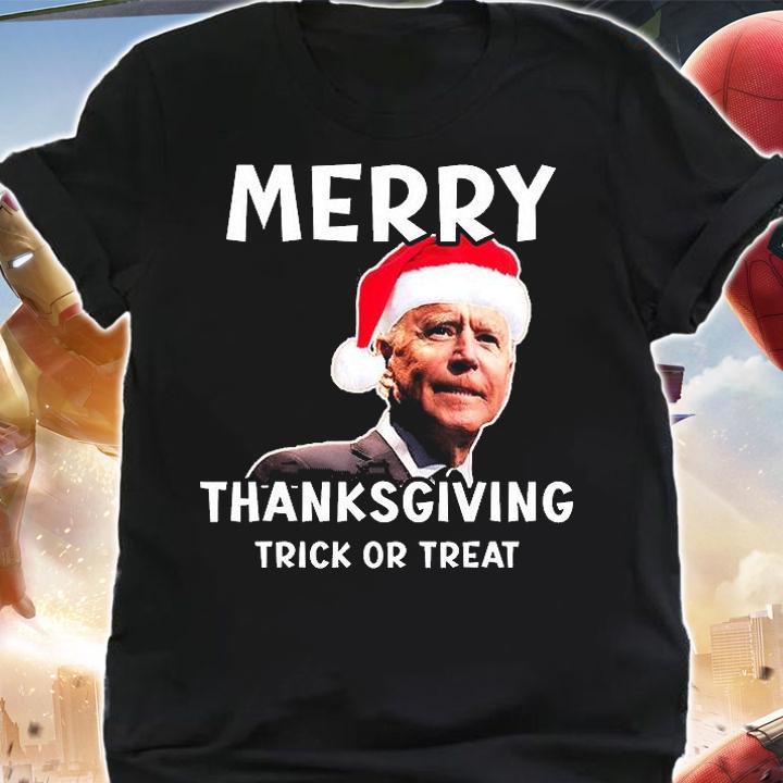 Funny Joe Biden Santa Hat Merry Thanksgiving Christmas T-Shirt t-shirt shirt