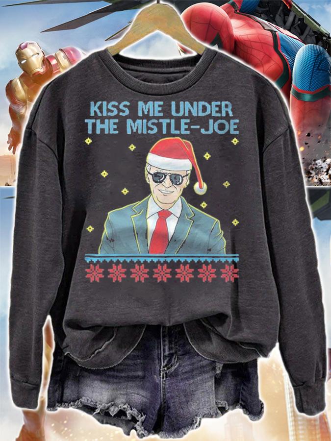 Premium kiss Me Under The Mistle Joe Christmas T-Shirt t-shirt