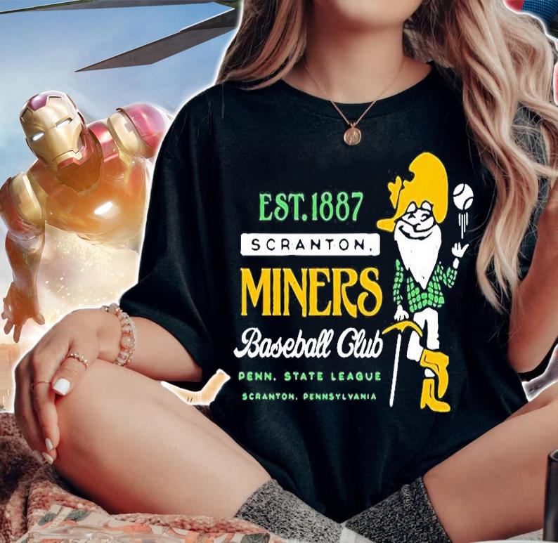 Scranton Miners Pennsylvania Vintage Minor League Baseball T-Shirt t-shirt woman shirt