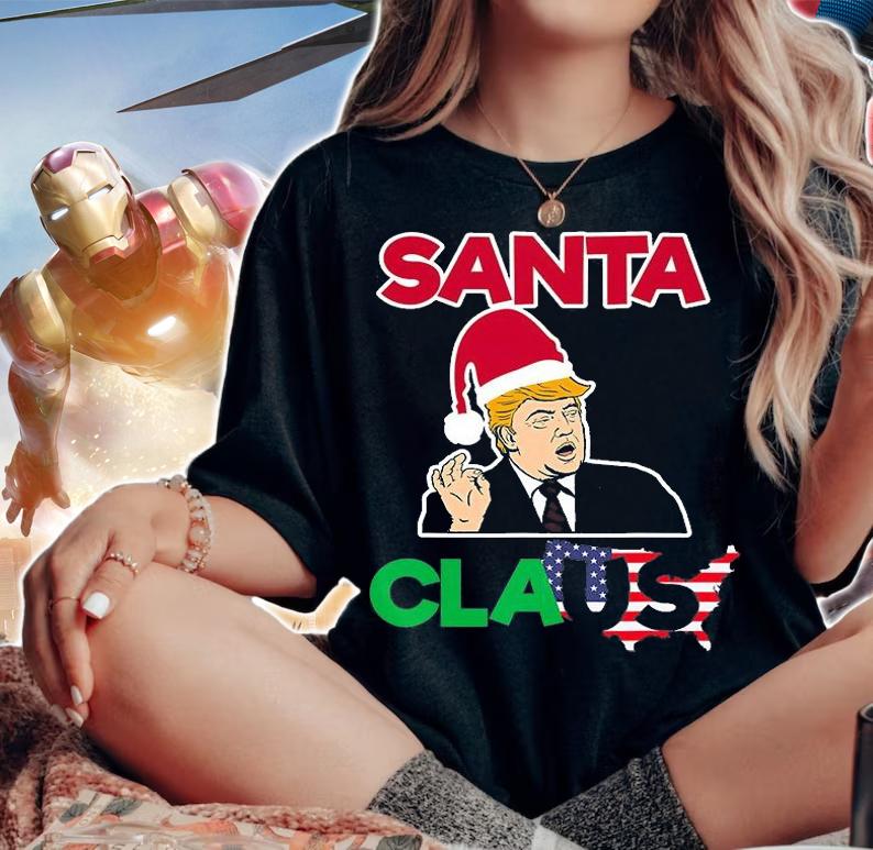 Donald Trump Santa Claus US America Christmas Design T-Shirt t-shirt
