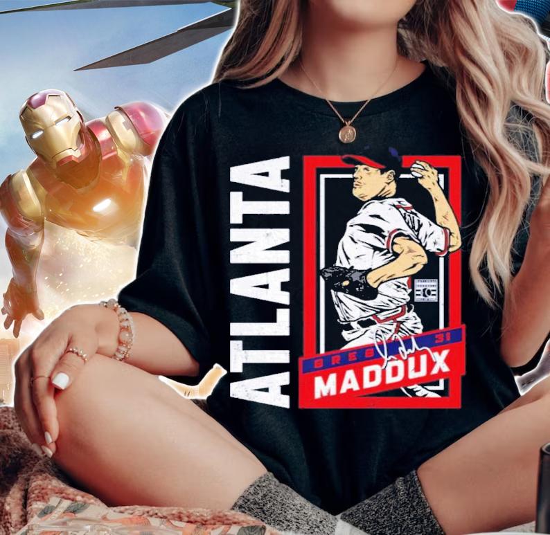 Greg Maddux Atlanta Sports Card Baseball Signatures Shirt t-shirt woman shirt