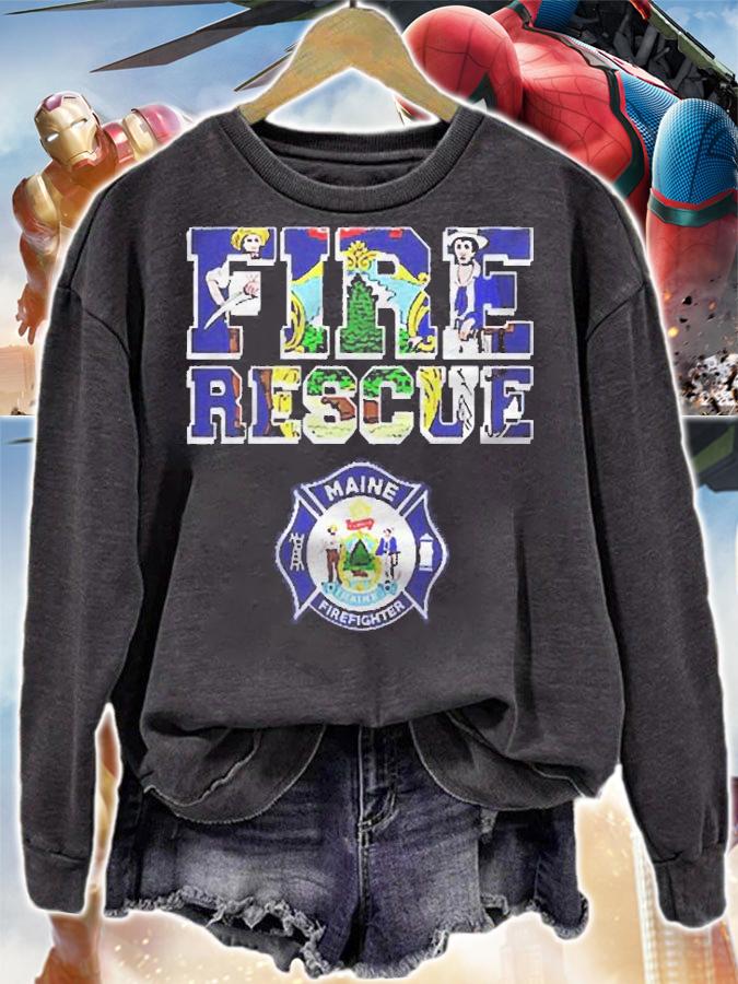 Maine Fire Rescue Department Firefighters Firemen Shirt t-shirt sweatshirt
