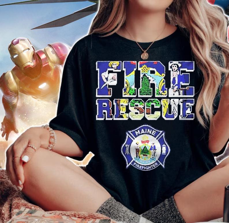 Maine Fire Rescue Department Firefighters Firemen Shirt t-shirt woman shirt